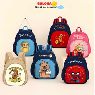 Balo Cho Bé đi học Mầm Non Hoạ Tiết Labubu Siêu Nhân Nhện Bé Trai -Bé Gái Hình Công Chúa Đựng Quần Áo Bỉm Sữa BLH223
