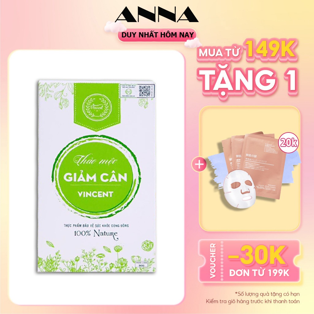 [MUA 1 TẶNG 1] Giảm Cân Vincent Chính Hãng Giúp Giảm Cân An Toàn Hiệu Quả 2-3kg sau 30 ngày