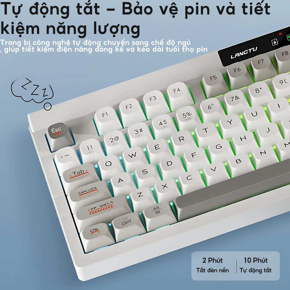Bàn phím không dây LANGTU L102 hotswap 98 phím pin 10000mAh kết nối 3 chế đô bảo hành 12 tháng | BigBuy360 - bigbuy360.vn