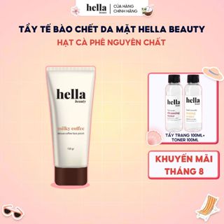 Tẩy tế bào chết da mặt cà phê Hella Beauty 150g giúp làm sạch sâu, hỗ trợ sáng da đều màu