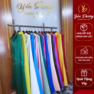 Quần Áo Dài Truyền Thống Lụa Phi Bóng Cao Cấp Thoáng Mát Dễ Mặc thiết kế khóa trước chun sau  A16