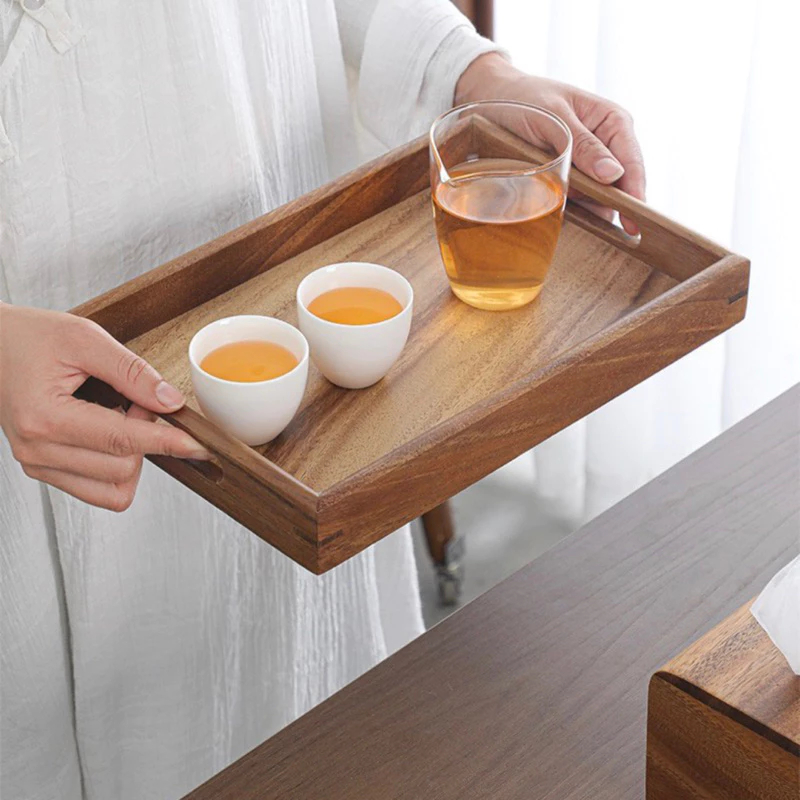 Khay trà gỗ nguyên khối vân đẹp khay gỗ đựng trà, bánh, cafe decor/trang trí quán cafe TOTORO HOUSE