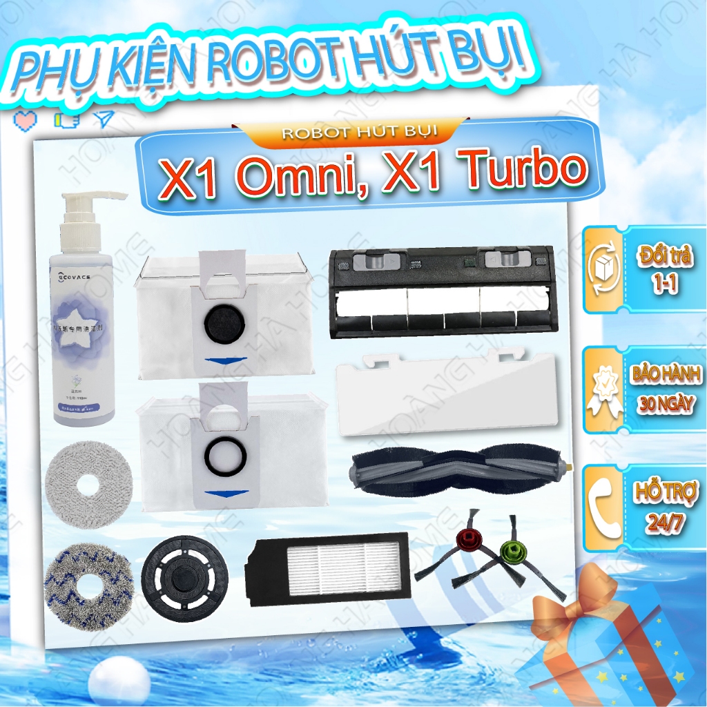 Phụ kiện HOÀNG HÀ HOME Dùng cho robot X1 Omni, X1 Turbo, Phụ kiện robot Deebot X1 Turbo, X1 Omni