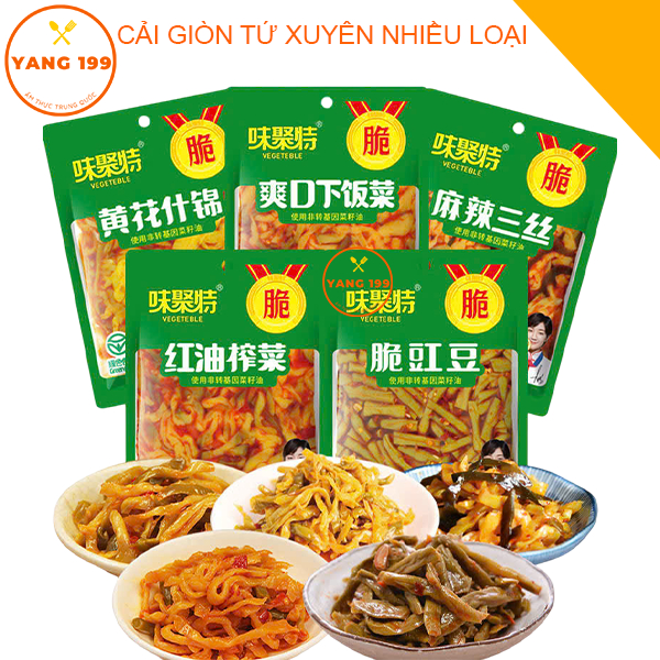 Củ Cải Giòn Tứ Xuyên 8 vị Gói 109g, Đậu Đũa, Mầm Đá
