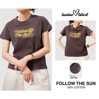 Áo thun nữ FOLLOW THE SUN 𝒍𝒆𝒘𝒍𝒆𝒘.𝒕𝒔𝒉𝒊𝒓𝒕 - form baby tee vừa người 100% cotton thoáng mát