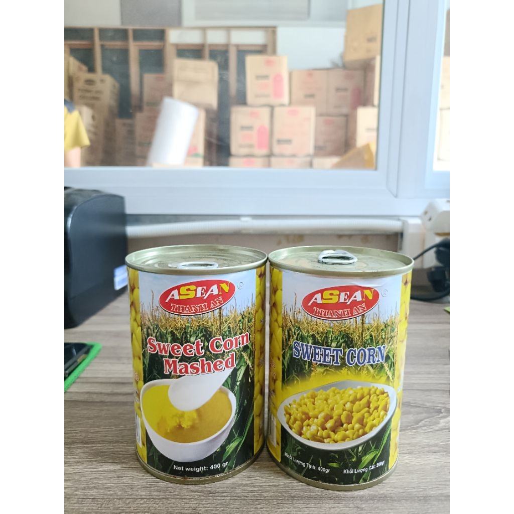 Ngô ngọt nghiền, ngô ngọt nguyên hạt, bắp ngọt, bắp nấu súp lon 400g Asean Thanh An