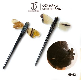  Trâm Cài Tóc HAHANCO  HH621  Chuồn Chuồn Bằng Sừng Phụ Kiện Tóc Độc Đáo Phong Cách Thiên Nhiên 