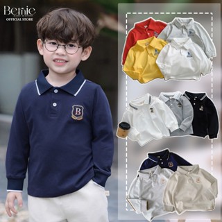   Nhiều mẫu xinh  Áo dài tay bé trai có cổ Bernie vải cá sấu dễ phối đồ - Áo polo dài tay bé trai 9-23kg - 0423A001 