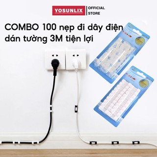 COMBO 100 Miếng Dán Tường Đi Dây Điện SMTech Nẹp Cố Định Dây Điện Kẹp Dây Sạc Điện Thoại Máy Tính