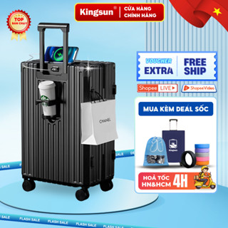Vali Du Lịch Khóa Kéo Kingsun KS219/302/T08 Size 20/24/28 Chất Liệu PC+ABS Bền Đẹp Bảo Hành 5 Năm