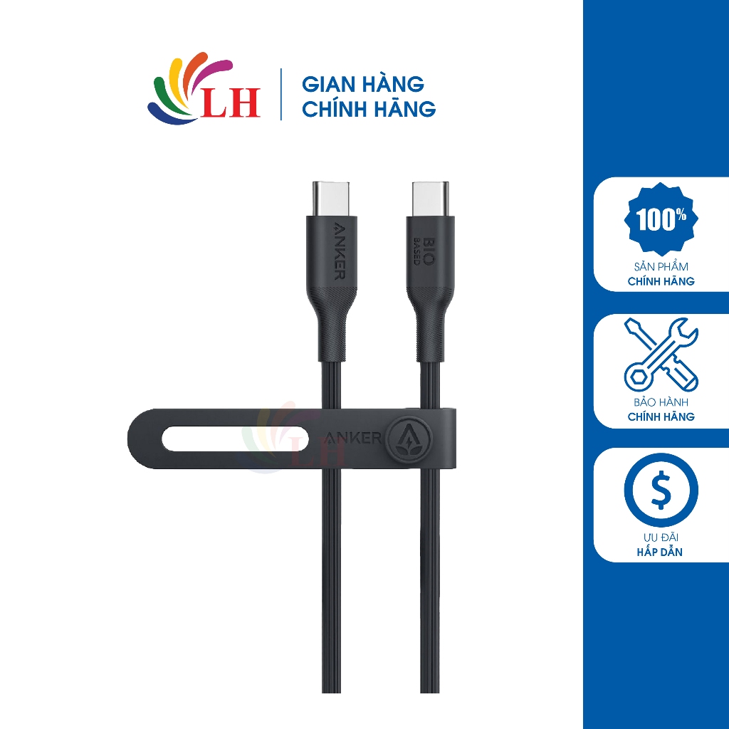 Cáp USB Type-C to Type-C Anker 544 TPE Bio-Based Cable 140W 0.9m A80F1 - Hàng chính hãng