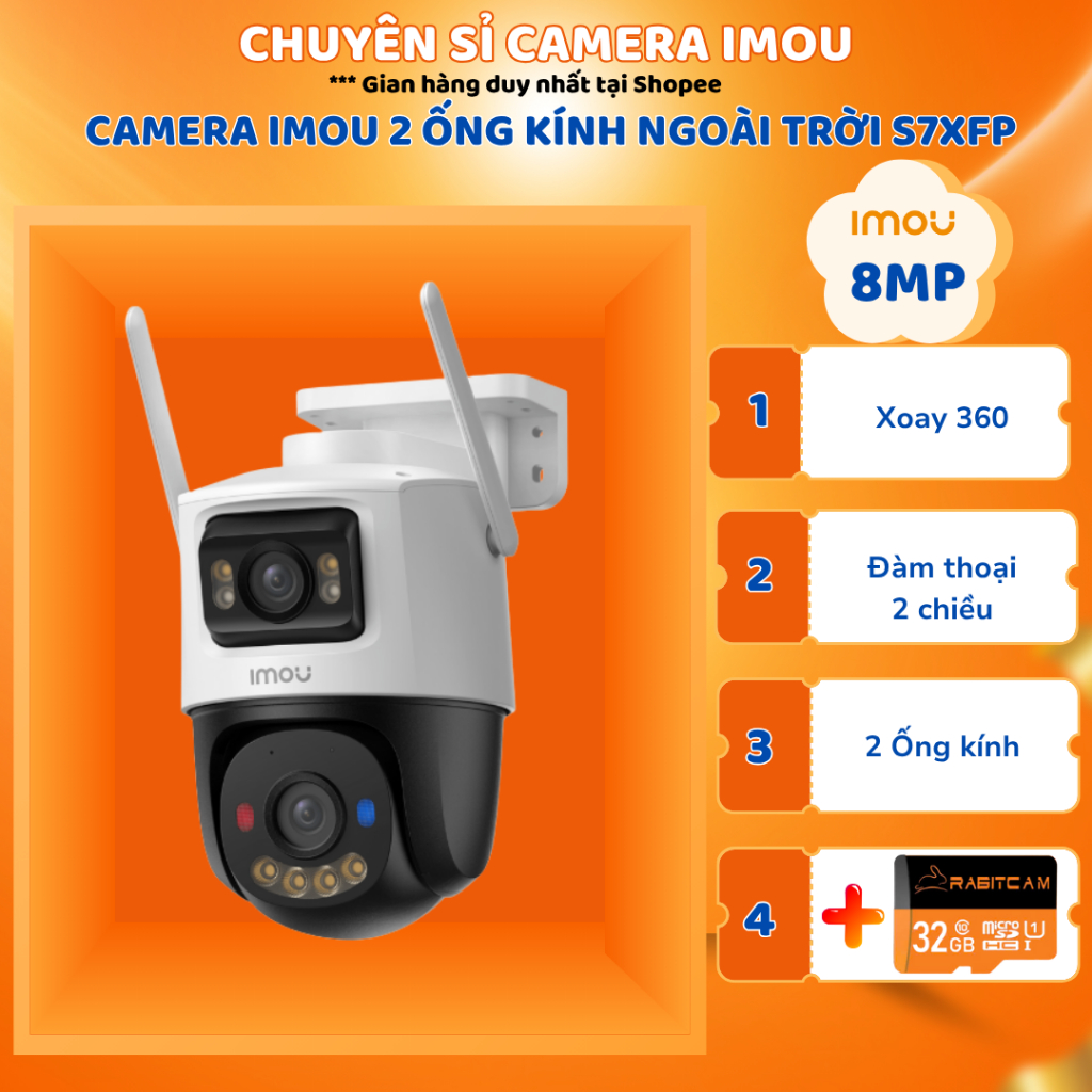 Camera IMOU IPC-S7XFP-8U0WED 8MP dòng Pro siêu nhạy sáng, 2 ống kính độc lập, Bảo hành chính hãng 2 