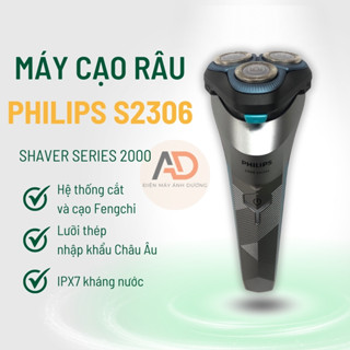 Máy cạo râu Philips điện 3 lưỡi tự mài S2306 đa năng giá rẻ cạo khô và ướt, sạc nhanh - khohangcap1_ad