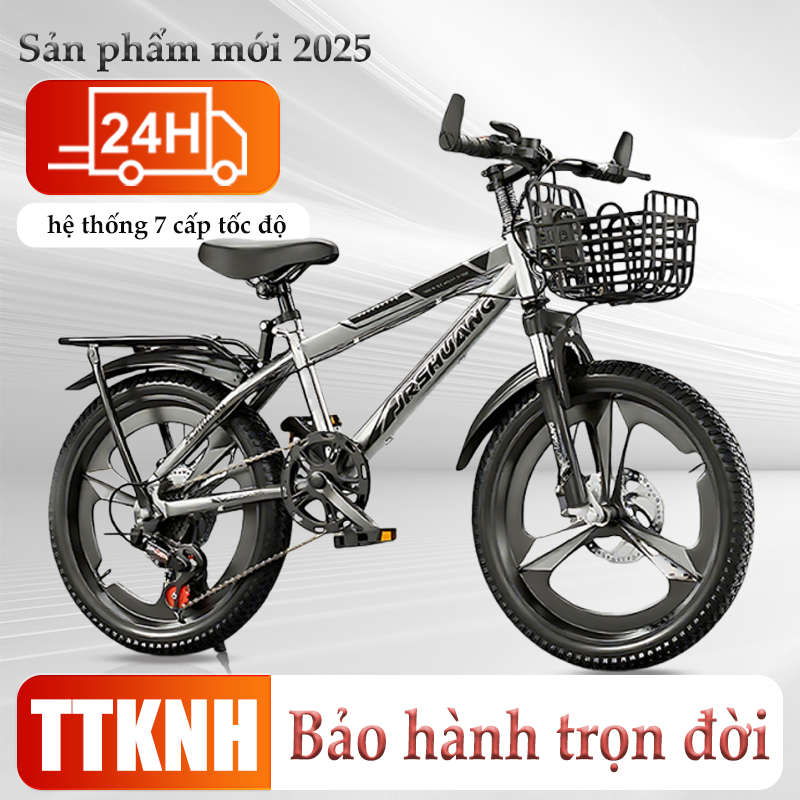 xe đạp thể thao,Khung xe thép carbon cao,Giảm xóc + phanh đĩa,Hệ thống 7 cấp tốc độ,xe đạp