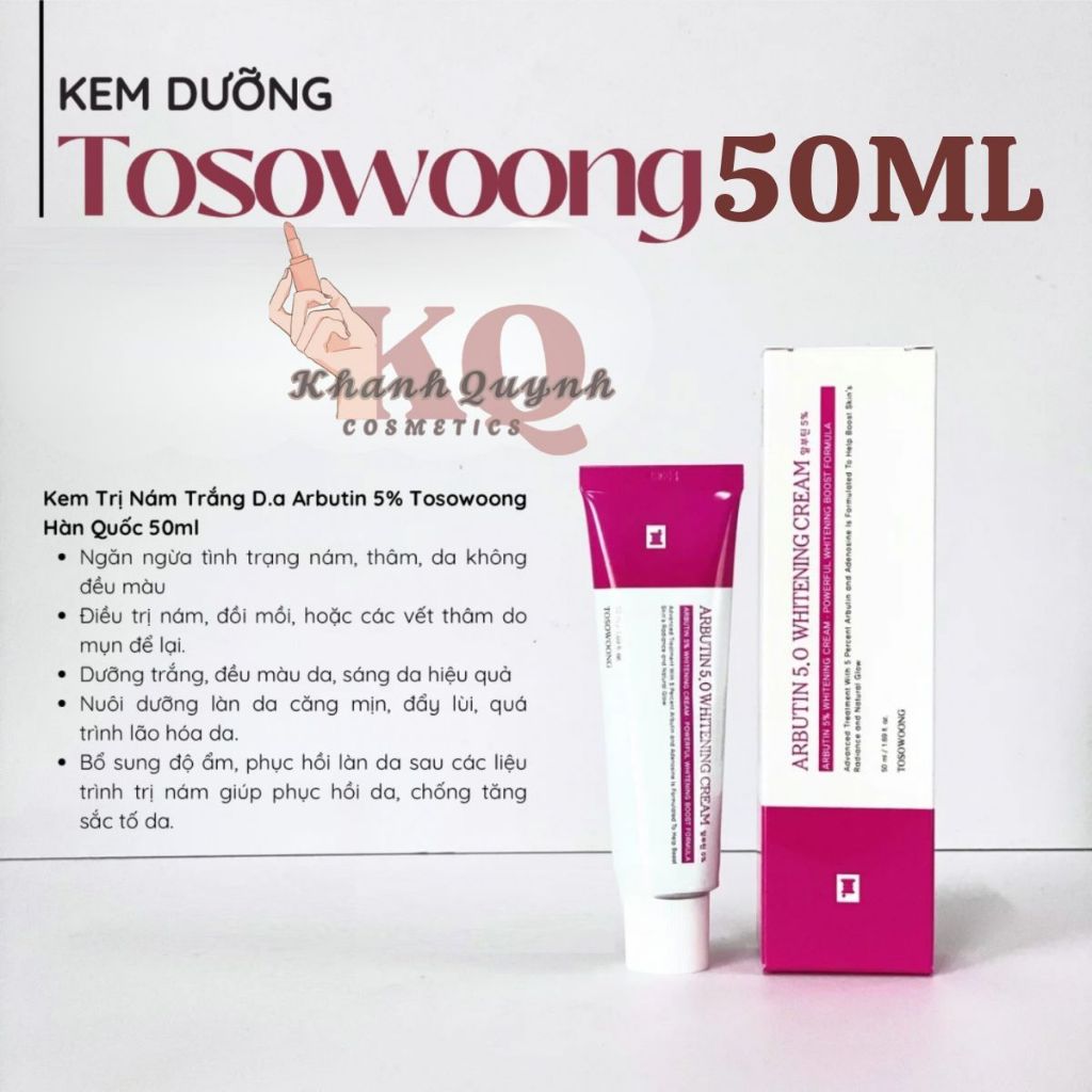Kem Dưỡng Trắng Da, Mờ Thâm Nám Tosowoong Arbutin 5.0 Whitening Cream 50ml