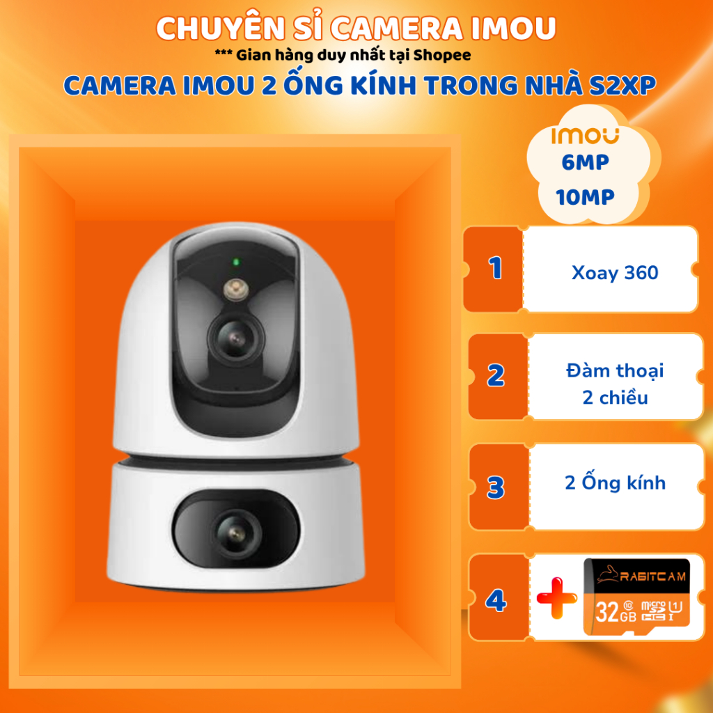 CAMERA 2 MẮT TRONG NHÀ IMOU RANGER DUAL 6MP IPC-S2XEP-6M0S - BẢO HÀNH CHÍNH HÃNG 2 NĂM