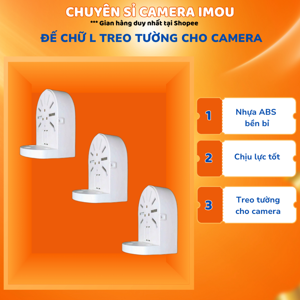 Chân Đế Chữ L Camera Lắp Cho Camera Ezviz Imou Chất Lượng Bằng Nhựa ABS Loại 1 - Lắp Đặt Cho Mọi Khu Vực