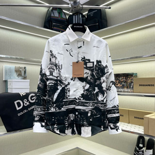 Áo sơ mi trắng nam dài tay PB lụa nến in 3D hoạ tiết hình tượng ngựa chiến binh cổ thêu logo ngực SM207P