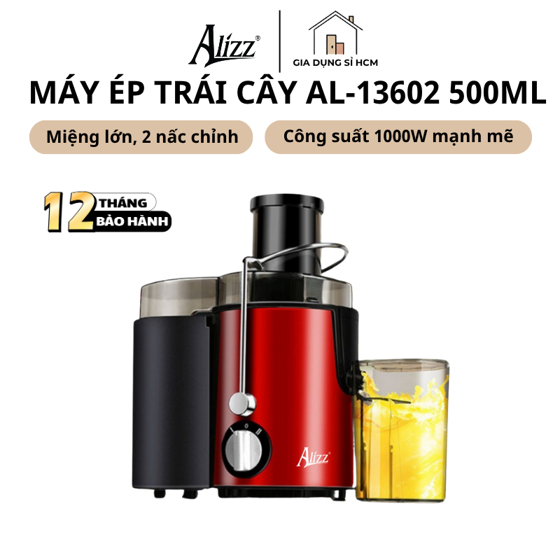 Máy Ép Trái Cây ALIZZ 13602 500ml Công Suất 1000W Mạnh Mẽ Máy Ép Chậm Hoa Quả Đa Năng