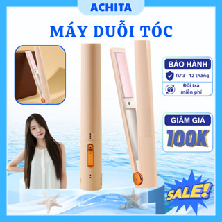 Máy duỗi tóc không dây Achita M2 lõi gốm Tourmalin bảo vệ tóc óng mượt, máy ép tóc mini pin khoẻ