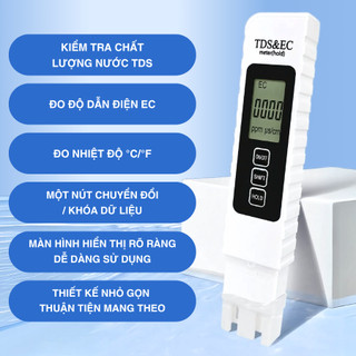 Bút Đo TDS-3 / EC Đo Nồng Độ Chất Rắn Hòa Tan Trong Nước, Kiểm Tra Nước Sạch, Đo Nhiệt Độ, Tiện Lợi
