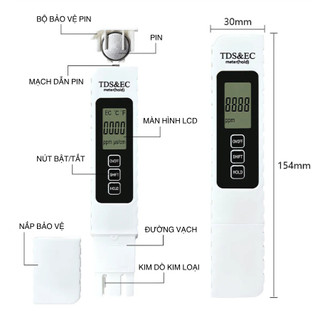 Bút Đo TDS-3 / EC Đo Nồng Độ Chất Rắn Hòa Tan Trong Nước, Kiểm Tra Nước Sạch, Đo Nhiệt Độ, Tiện Lợi