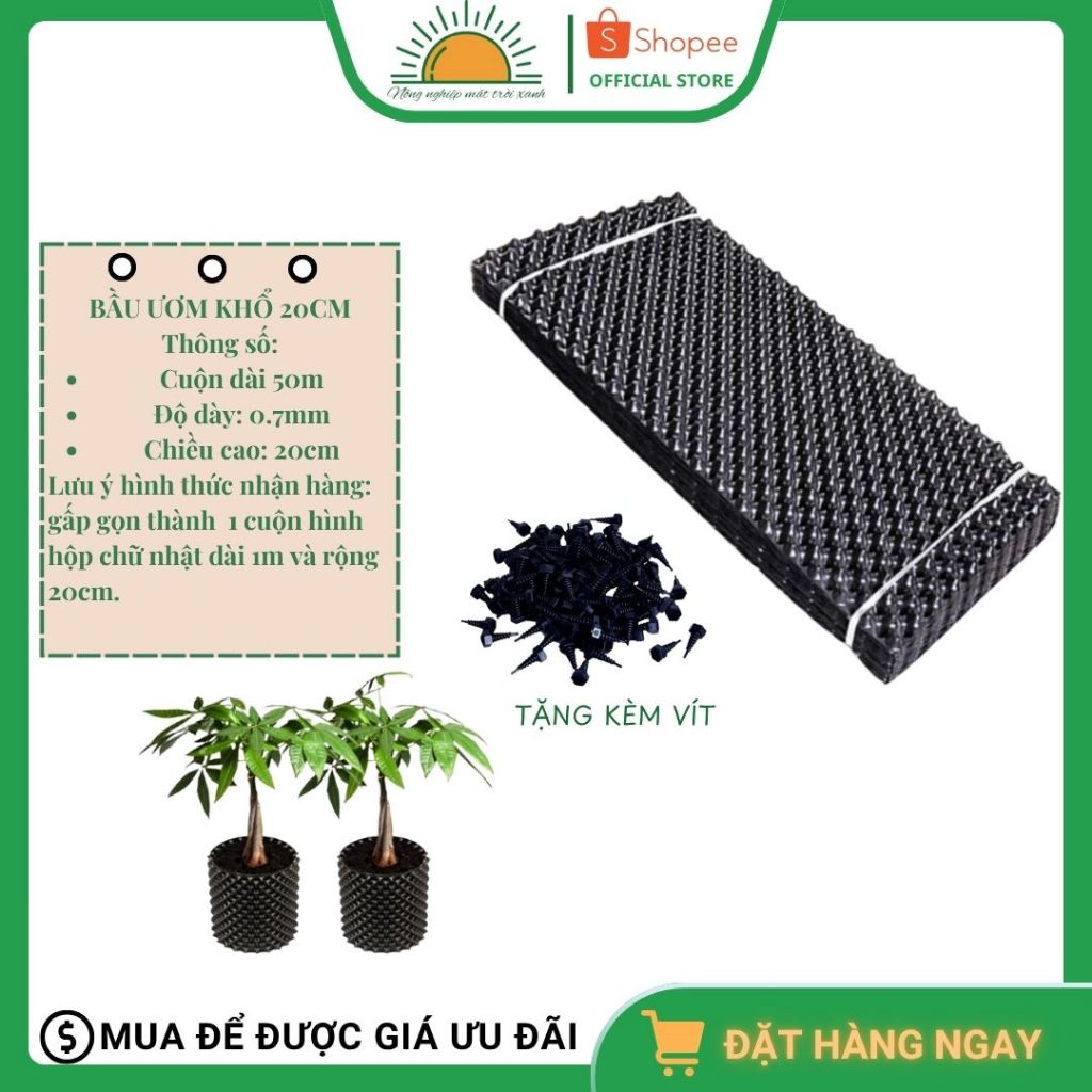 Bầu ươm cây khổ cao 40cm, dài 50m - v6, bầu ươm cây giống - Hàng dày dặn, bóng dẻo.