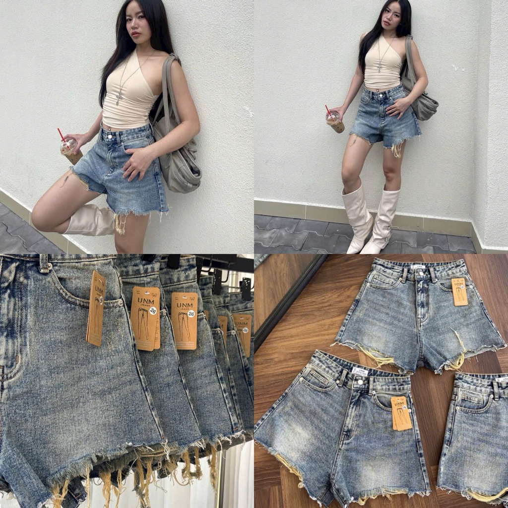 Quần Short Jean lưng cao Chuẩn Xịn