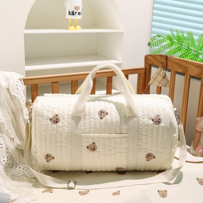 Túi Xách Bỉm sữa đa năng Hàn Quốc KidsWorld cho mẹ và bé thêu hình Chắc Chắn Tiện Dụng Cho Mẹ và Bé