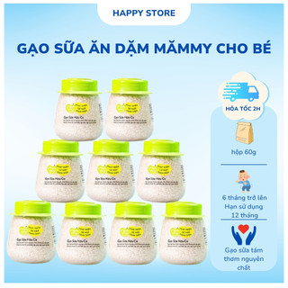  Gạo sữa hữu cơ Mămmy nấu cháo ăn dặm cho bé từ 6 tháng gạo mầm sánh mịn không chất bảo quản Hũ 140g 