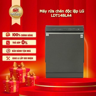 Máy rửa chén độc lập LG LDT14BLA4 14 bộ – TrueSteam & QuadWash – Inverter Direct Drive – Chính hãng LG