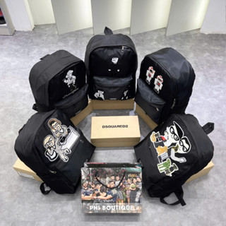 Balo đi học nam nữ PB vải dù thêu nổi hình sticker phối logo Đôn Chề kim loại quai to boy phố BL60P