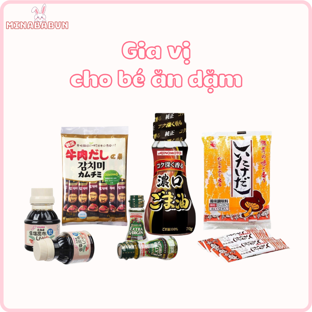 Gia vị ăn dặm cho bé từ 6m tuổi Minababyvn