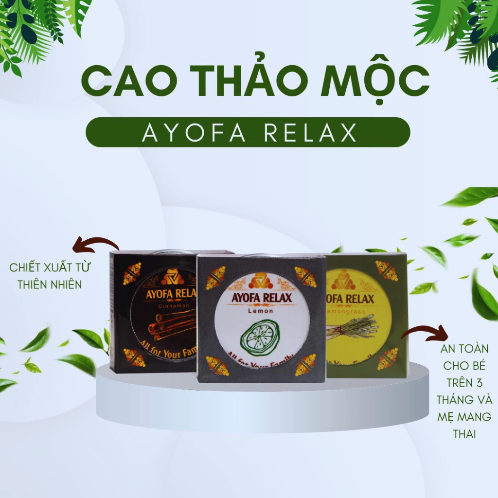 Bộ 3 Cao Xoa Bóp Massage Hương (Tuỳ Chọn) 60g Tinh Dầu Thảo Mộc AYOFA RELAX Phục Hồi Và Thư Giãn