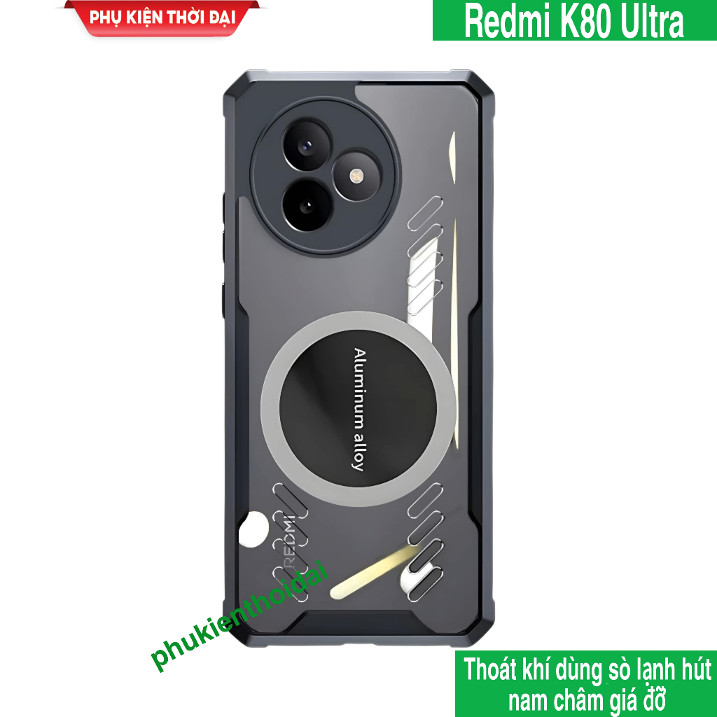 Ốp lưng Redmi K80 Ultra / K90 / K90 Pro Max dùng sò tản nhiệt thoát khí chống sốc lưng trong