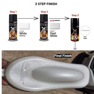  Sơn xịt màu trắng ngọc trai ánh kim K420  bắt buộc nền trắng  samurai 400ml chính hãng cao cấp 