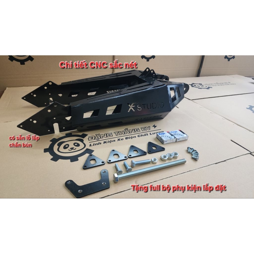 Gắp tàu chiến CNC 6mm ,sơn tĩnh điện cao cấp cho xe điện độ ( lắp được nhiều loại xe )