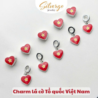  charm lá cờ Việt Nam vòng tay lá cờ Việt Nam Silvergo 