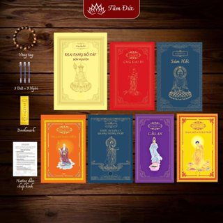 Combo 7 Cuốn Chép Kinh In Mờ Địa Tạng, Sám Hối, Chú Đại Bi, Dược Sư, Vu Lan, Cầu An, Ai Di Đà (5 QUÀ TẶNG) - Tâm Đức