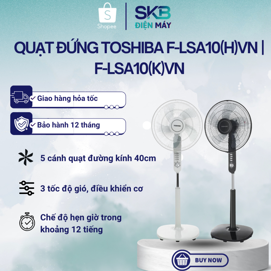 Quạt đứng Toshiba F-LSA10(H)VN| F-LSA10(K)VN - Bảo hành chính hãng 12 tháng