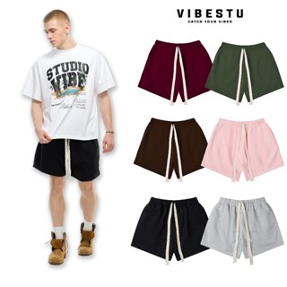 Quần Short Trơn Form Rộng Vải Nỉ 2 Da Local Brand VIBESTU , Quần Đùi Ngắn Form Unisex Nam Nữ