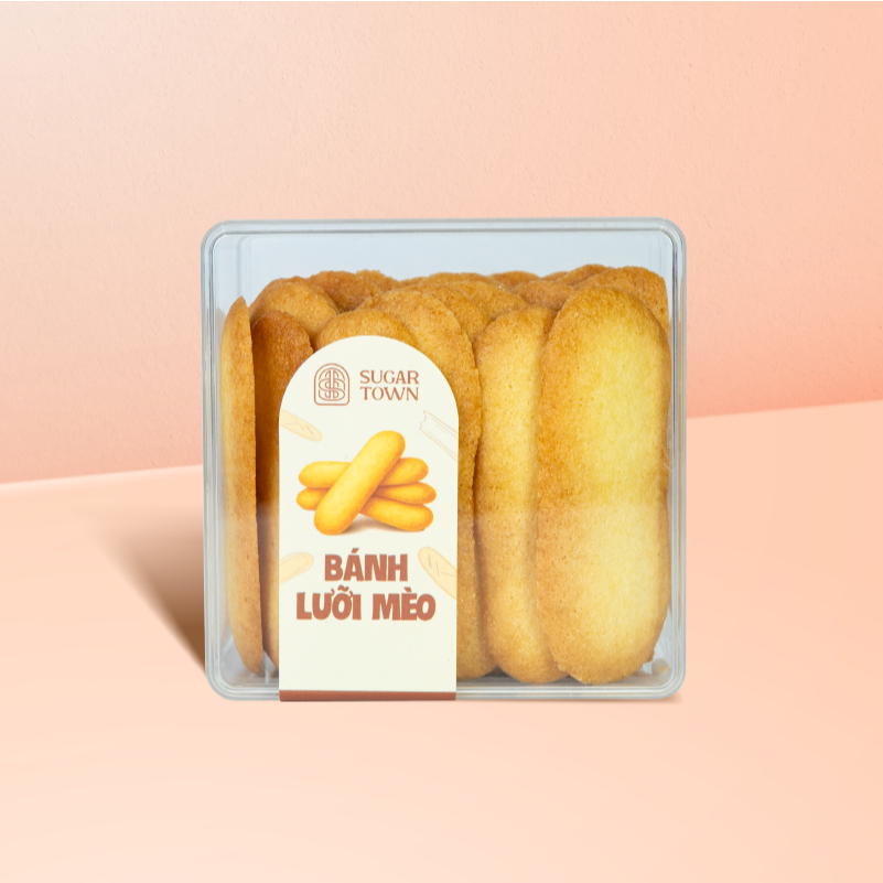 [HỎA TỐC] Bánh Cookies lưỡi mèo Sugar Town thơm bơ giòn tan hộp 150g