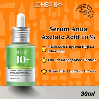 [Chính Hãng] Serum Anua Azelaic Acid 10% – Làm dịu da, cấp ẩm, hỗ trợ da đều màu, thuần chay từ Hàn Quốc