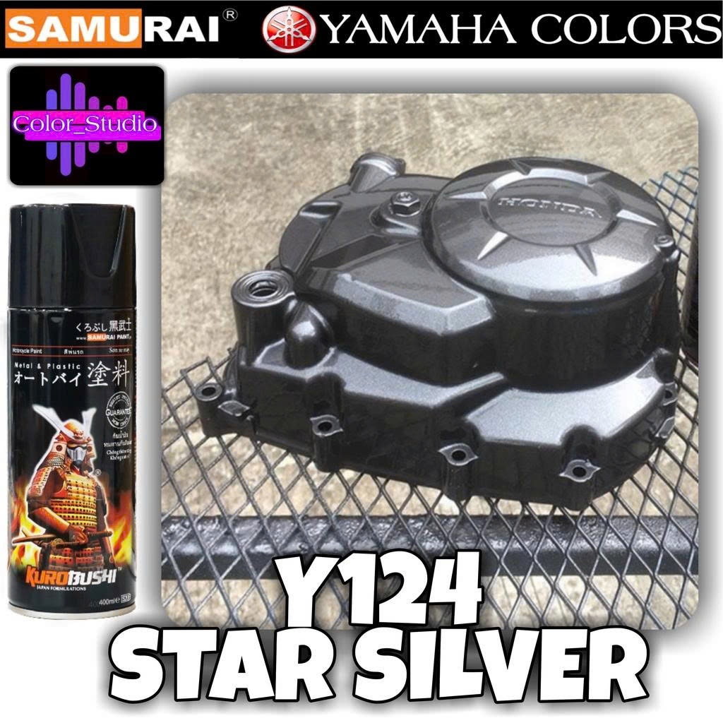 Sơn xịt màu xám đậm (xám chuột) lốc máy  Y124 samurai 400ml chính hãng