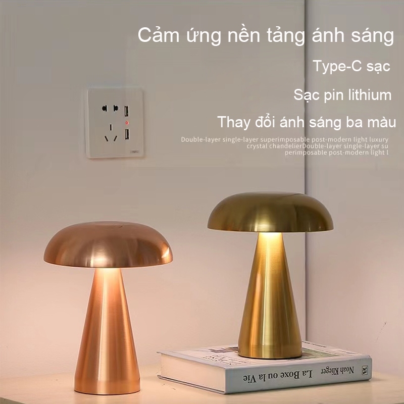 Thời trang LED Metal Touch Three Color Lighting Type-C Interface Lithium Pin Power Cung cấp Cafe