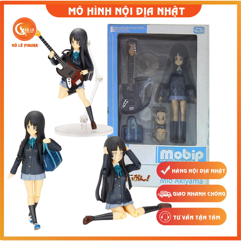 Mô hình Mio Akiyama - Mobip No.05 K-on Action Figure chính hãng Aoshima