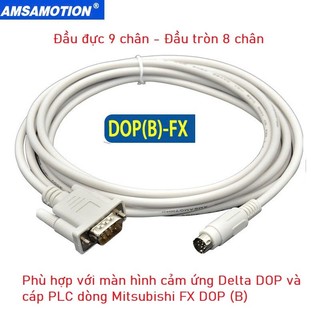 Cáp kết nối DOP-FX giữa PLC FX Mitsubishi với HMI DOP serial B của Delta
