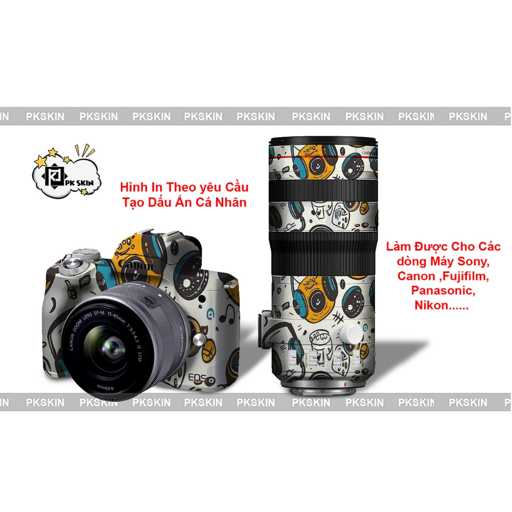 Skin dán body Canon R, RP, R3, R4, R5, R5 mark II, R6, R6 mark II, R7, R8, R10, R50, R100 in phối hì