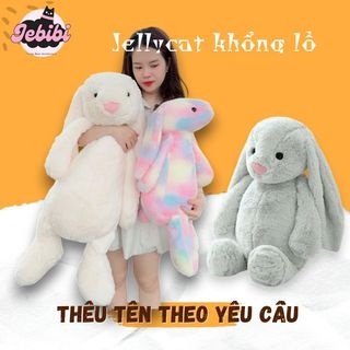   FREE THÊU TÊN  Thỏ JellyCat Tai Dài Dễ Thương Cho Bé Phong Cách Hàn Quốc Gấu Bông Làm Quà Tặng 