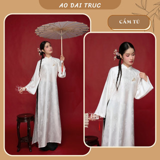 Áo Dài Cách Nữ Cẩm Tú Dáng Suông Có Chít Eo Sau Lưng, Tay Dài Loe Rộng Trẻ Trung - Áo Dài Trúc